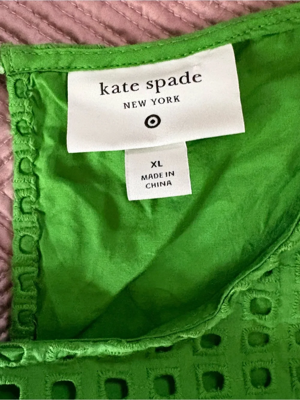 Kate Spade x Target XL Green Boxy Sleeveless Eyelet Crop To